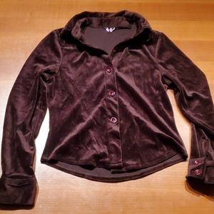 Velour Button Up